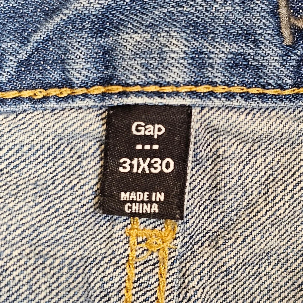 Gap Premium Standard Mens Straight Leg Blue Jeans 31x30 Medium Wash 100% Cotton